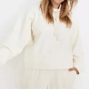 MWL Ribbed Funnelneck Sweatshirt Sz XS ivory kind color